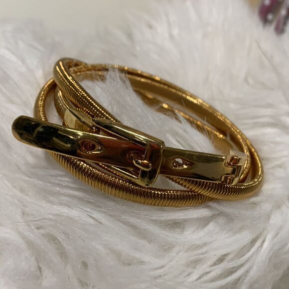 STRETCHY Skinny belt goldtone women’s - Picture 6 of 6